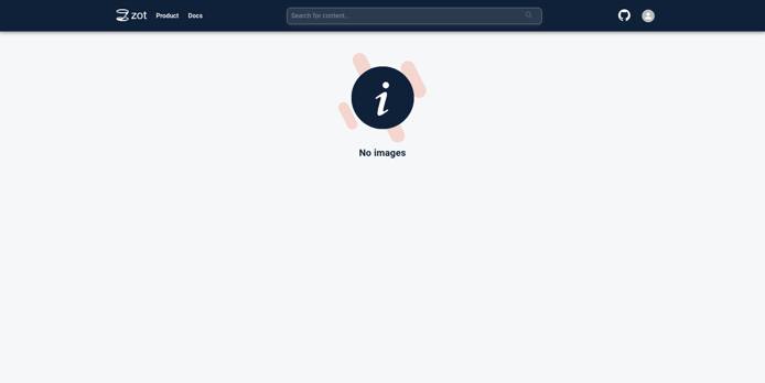 zot empty homepage