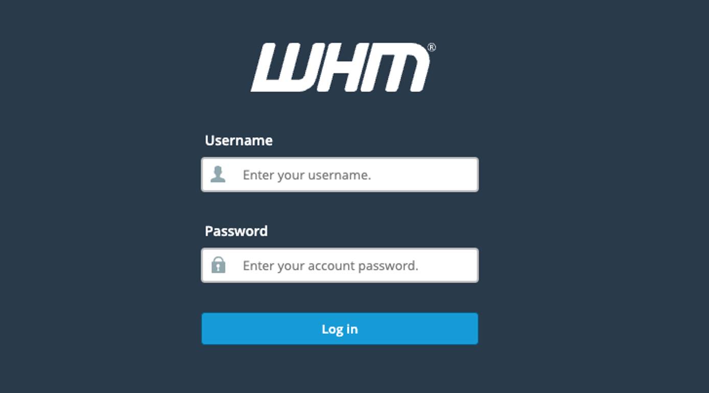 Log into your Web Hosting Manager Log into your Web Hosting Manager